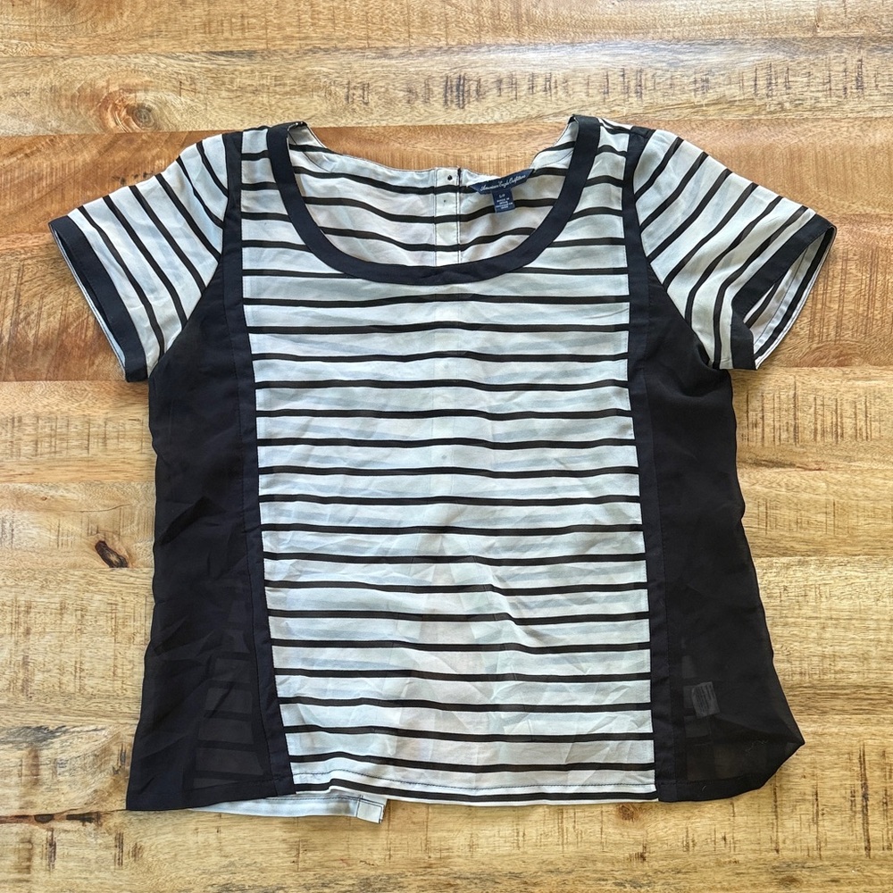 American Eagle slightly see through striped women’s top shirt small